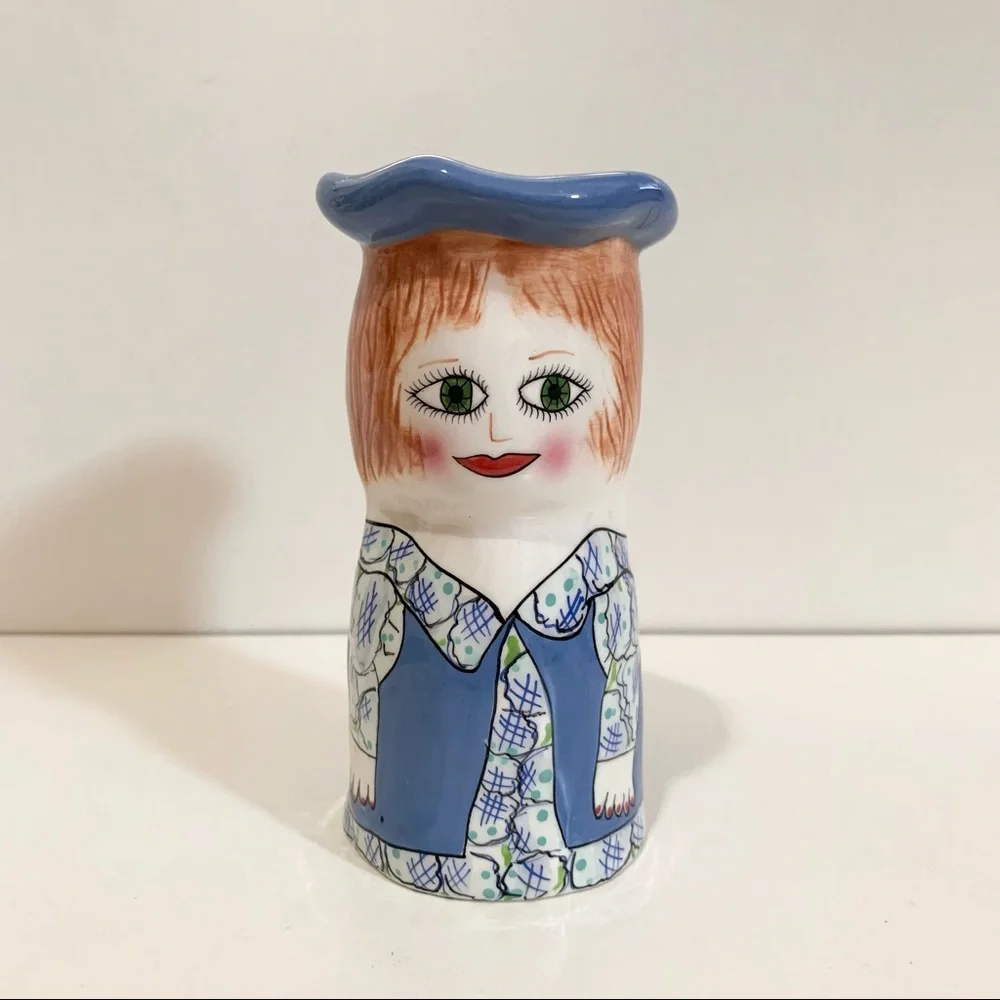 Hold Vintage glazed ceramic woman vase - Picture 11 of 14